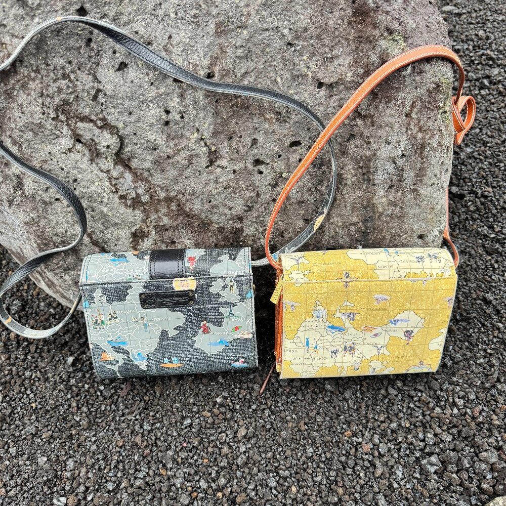 Set of 2 Sharif Signature Collection Map Crossbody Bag Bundle - Picture 3 of 17